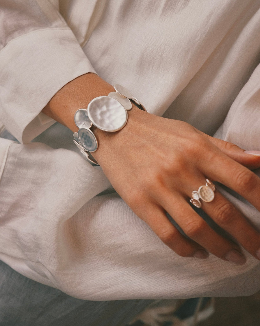 Satin Disc Bracelet — Silver-Tone Bracelet, alternate view