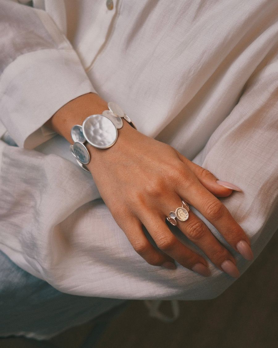 Satin Disc Ring — Silver-Tone Ring, alternate view