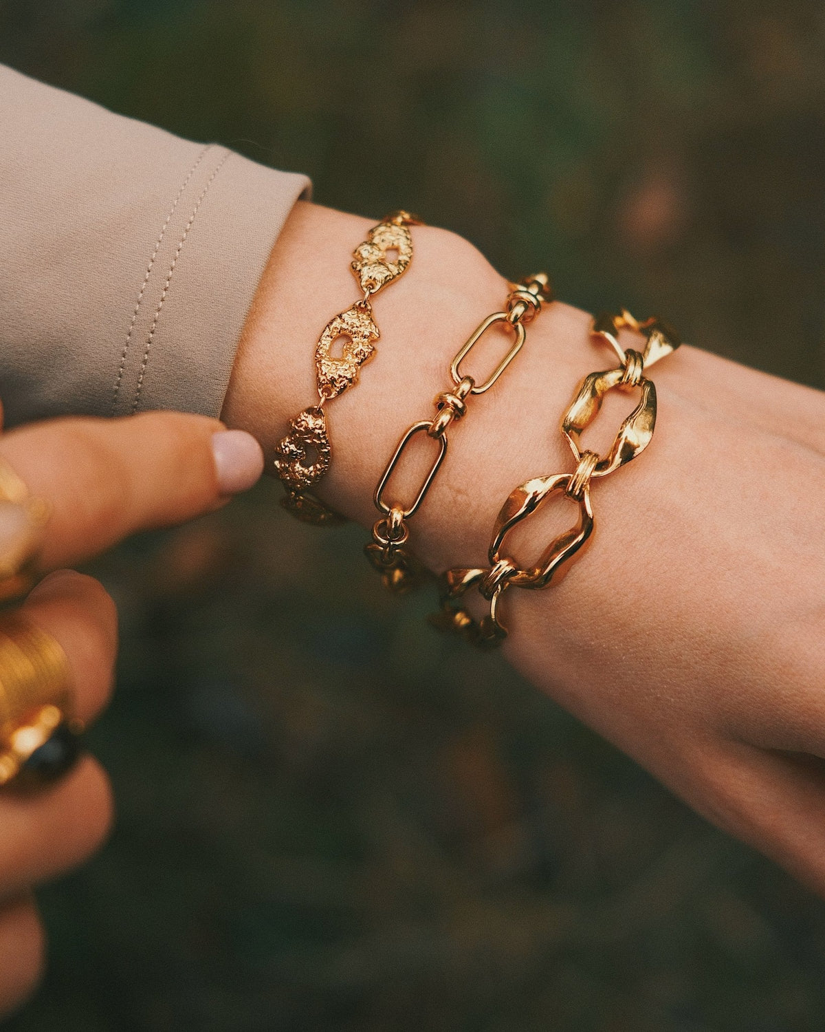 Amphitrite Wide Chain — Gold-Tone Chain Bracelet, alternate view