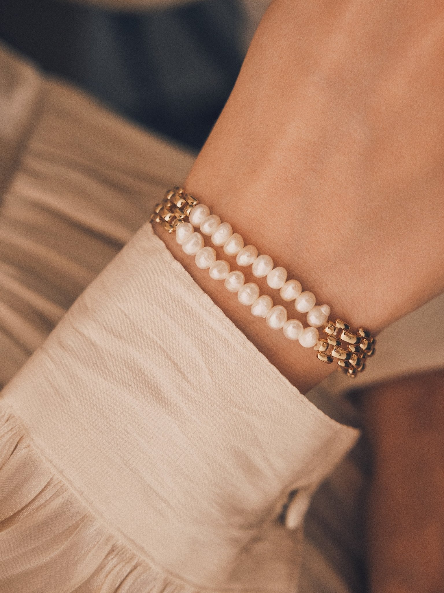 Reversible Pearl Bracelet — Gold-Tone Bracelet