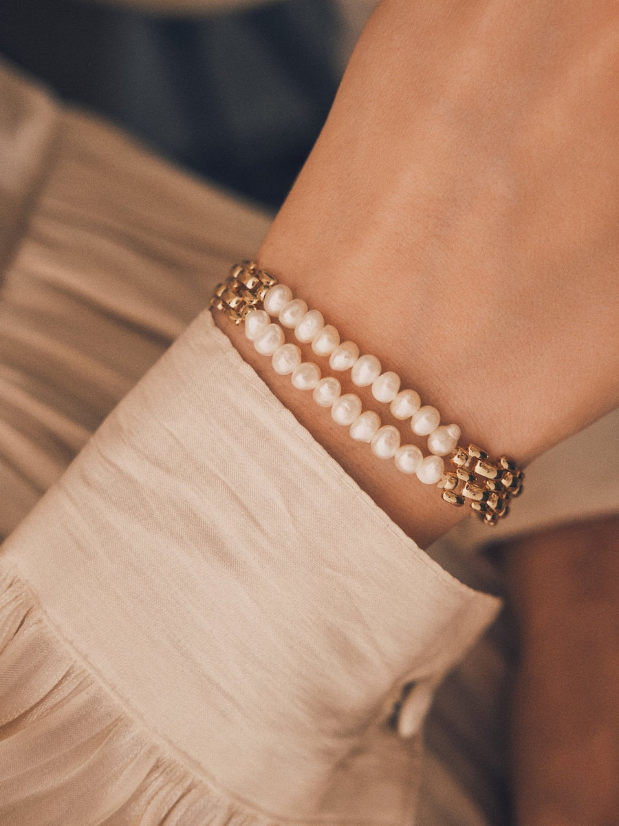 Reversible Pearl Bracelet — Gold-Tone Bracelet