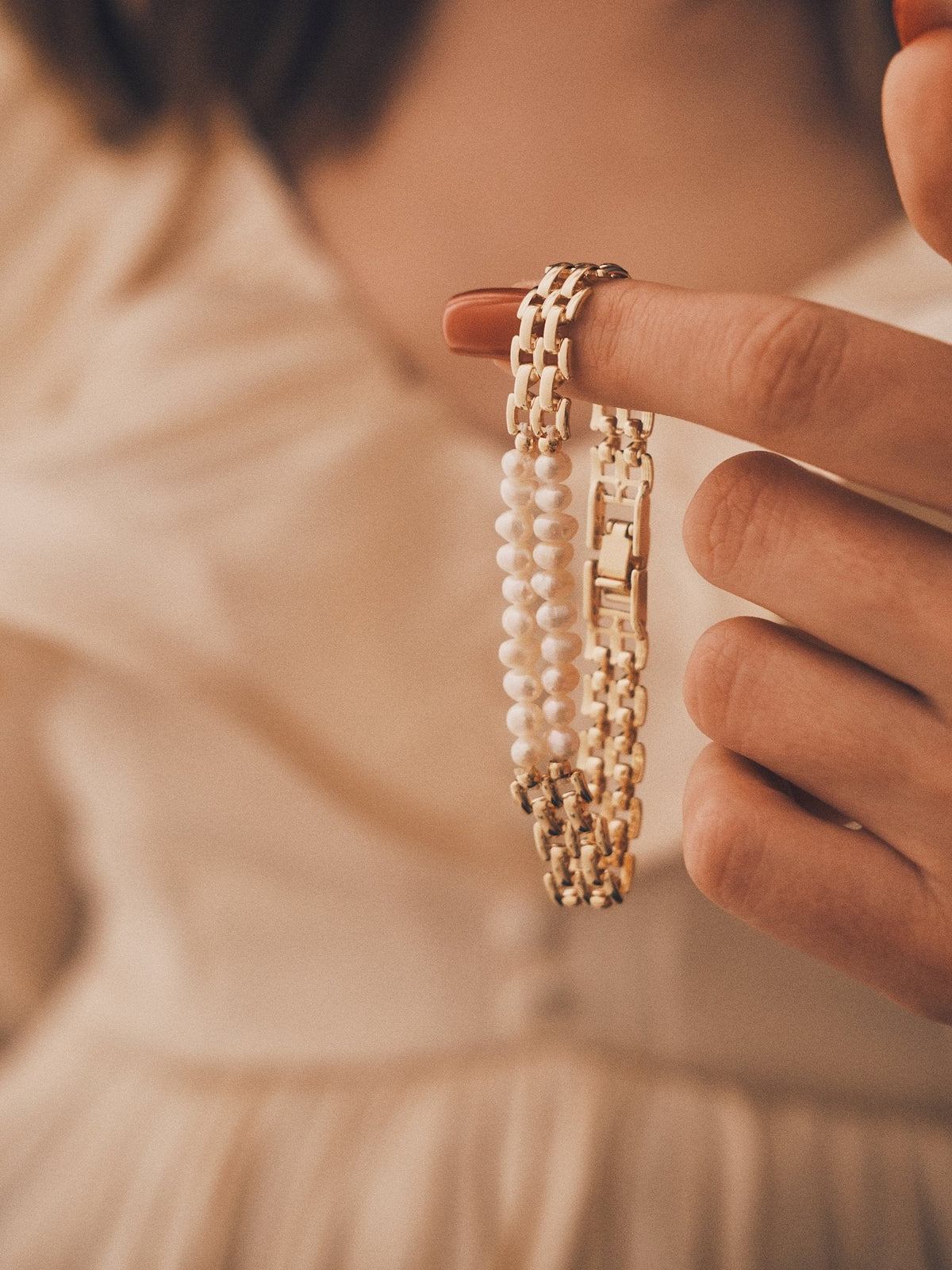 Reversible Pearl Bracelet — Gold-Tone Bracelet, alternate view