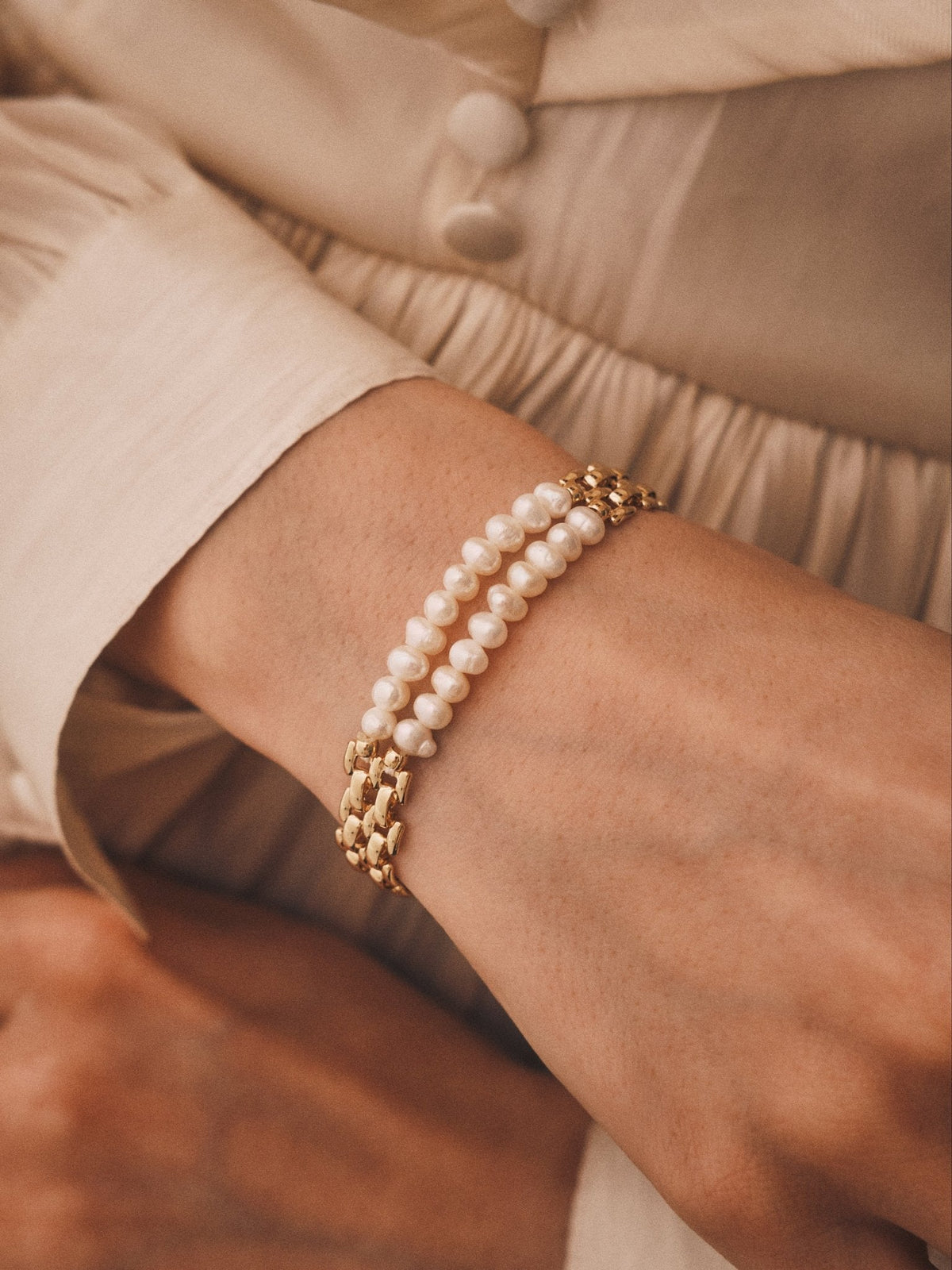 Reversible Pearl Bracelet — Gold-Tone Bracelet, alternate view
