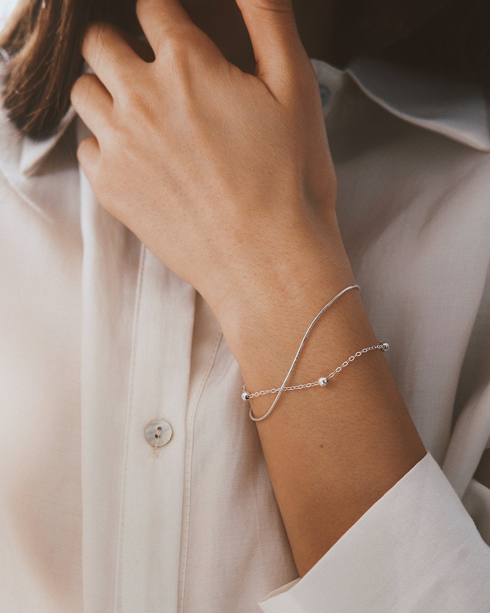 Wristbone Bracelet — Sterling Silver Bracelet, alternate view