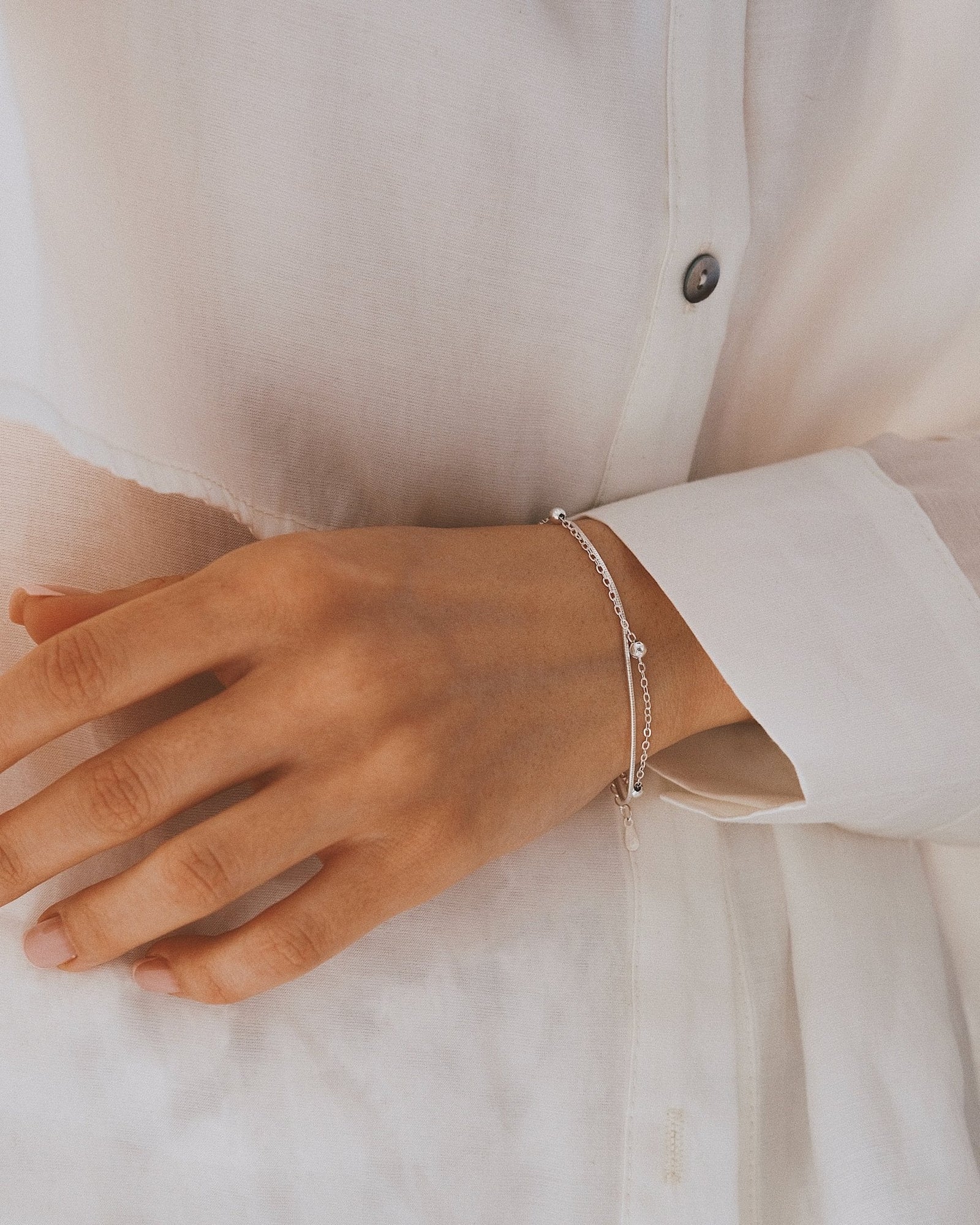 Wristbone Bracelet — Sterling Silver Bracelet, alternate view