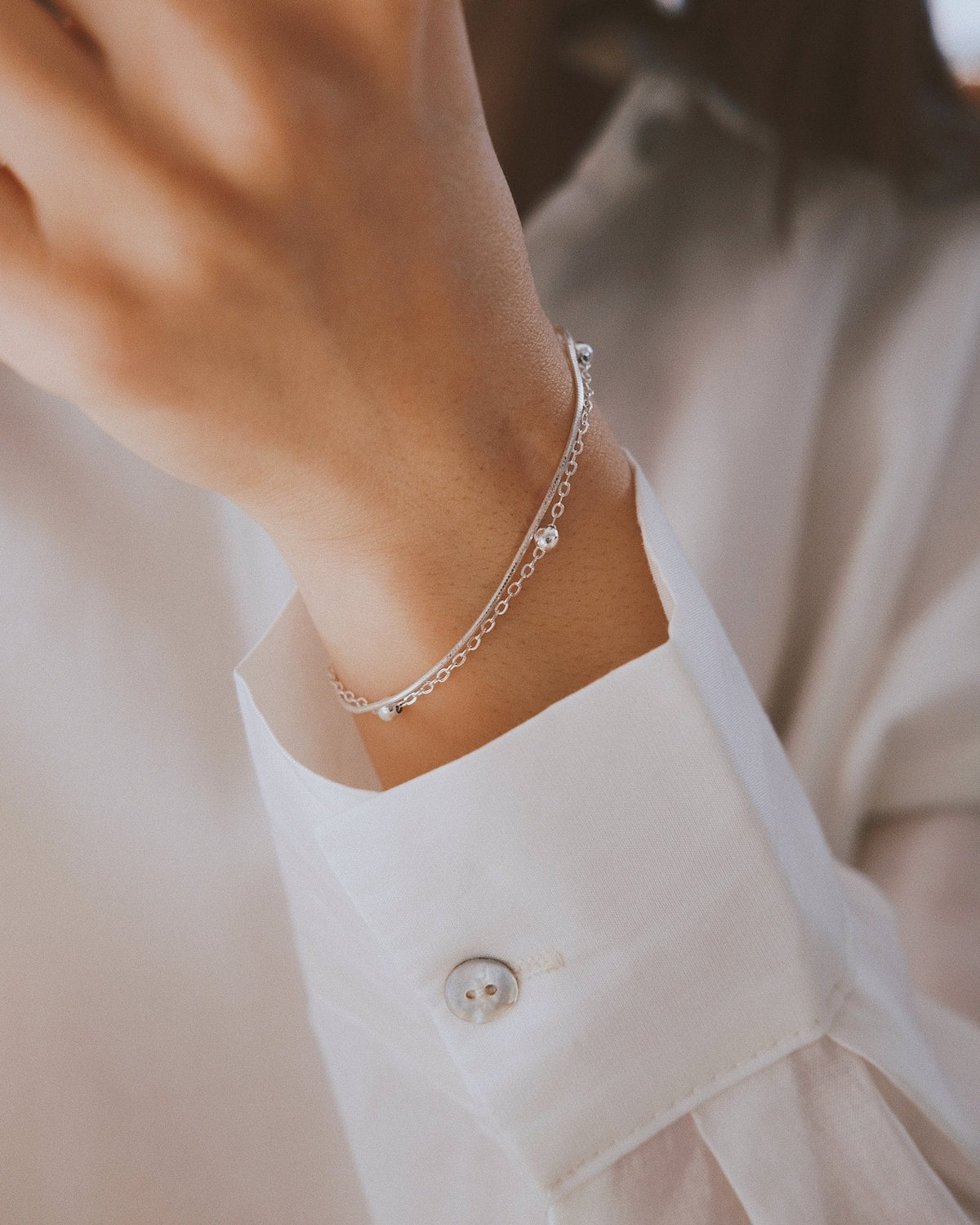 Wristbone Bracelet — Sterling Silver Bracelet, alternate view