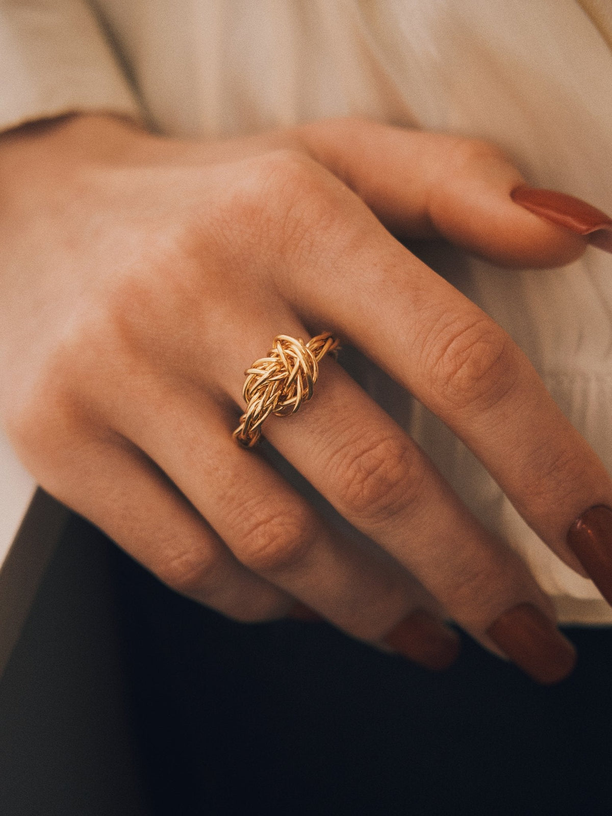 Sailor’s Knot Ring — Gold-Tone Ring, alternate view