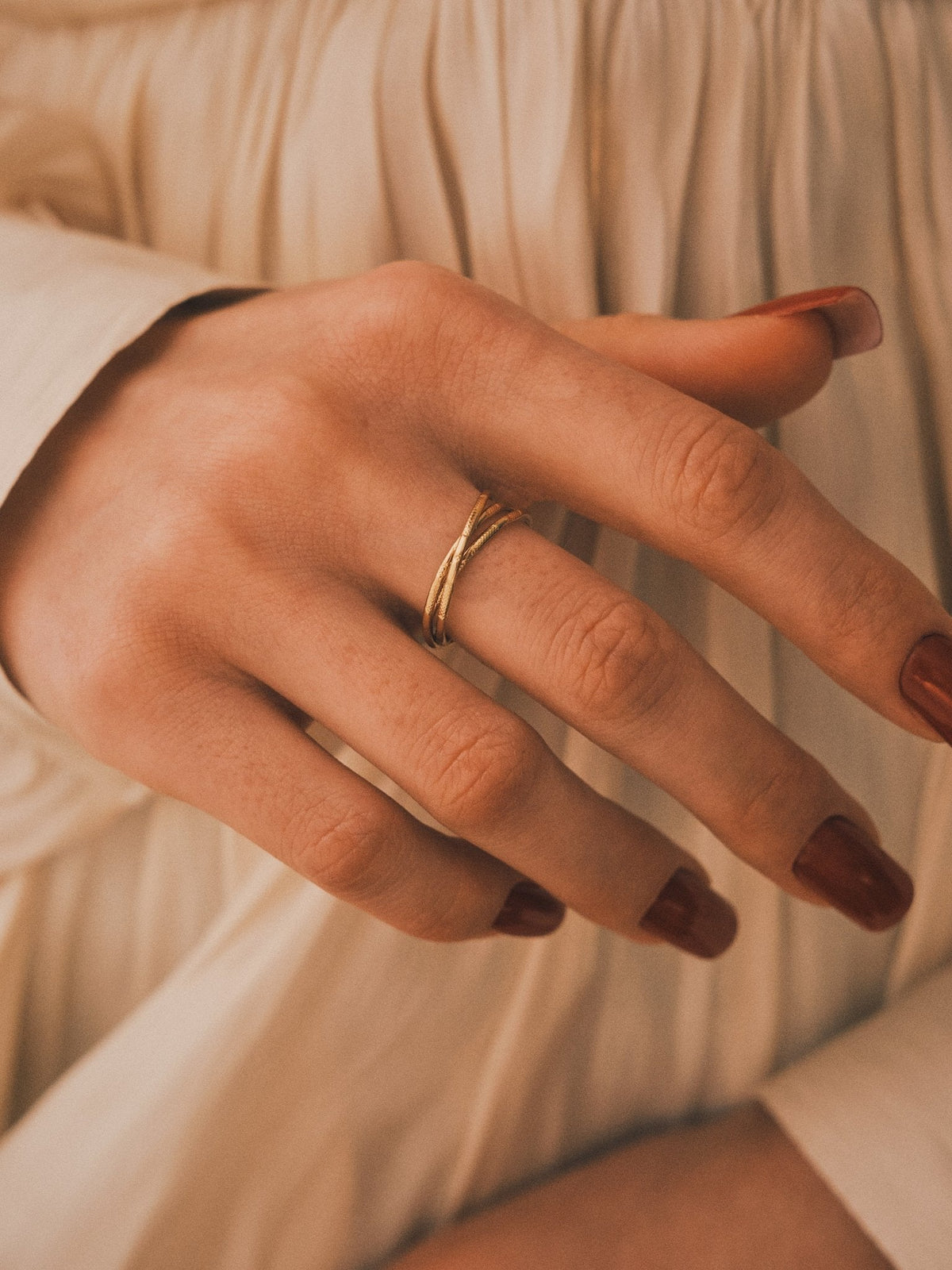 Eclipse Double Ring — Gold-Tone Ring, alternate view