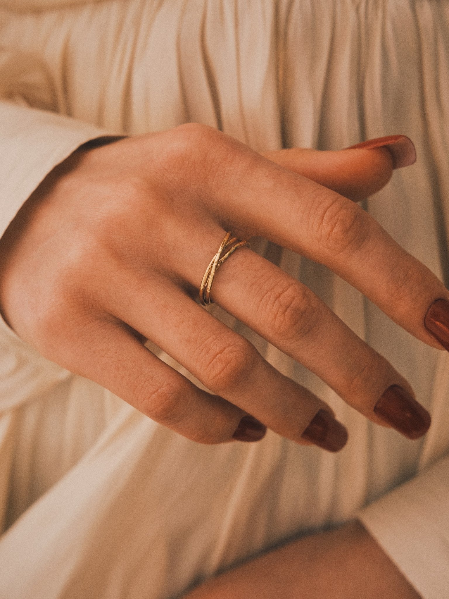 Eclipse Double Ring — Gold-Tone Ring, alternate view