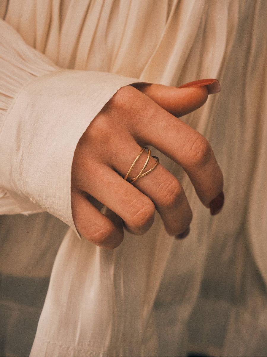 Eclipse Double Ring — Gold-Tone Ring, alternate view