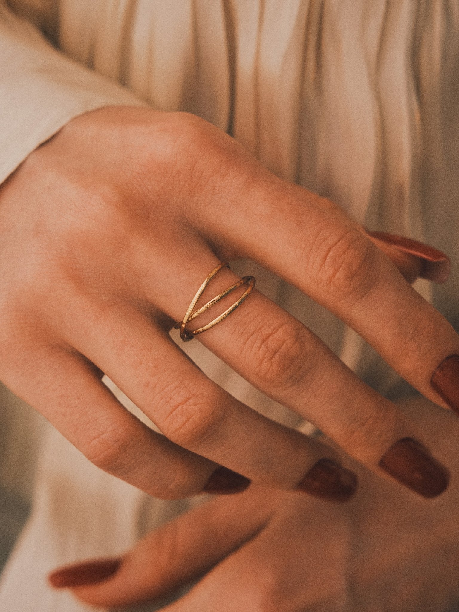 Eclipse Double Ring — Gold-Tone Ring, alternate view