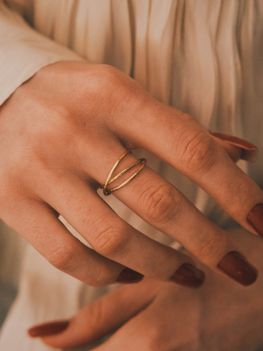 Eclipse Double Ring — Gold-Tone Ring, alternate view