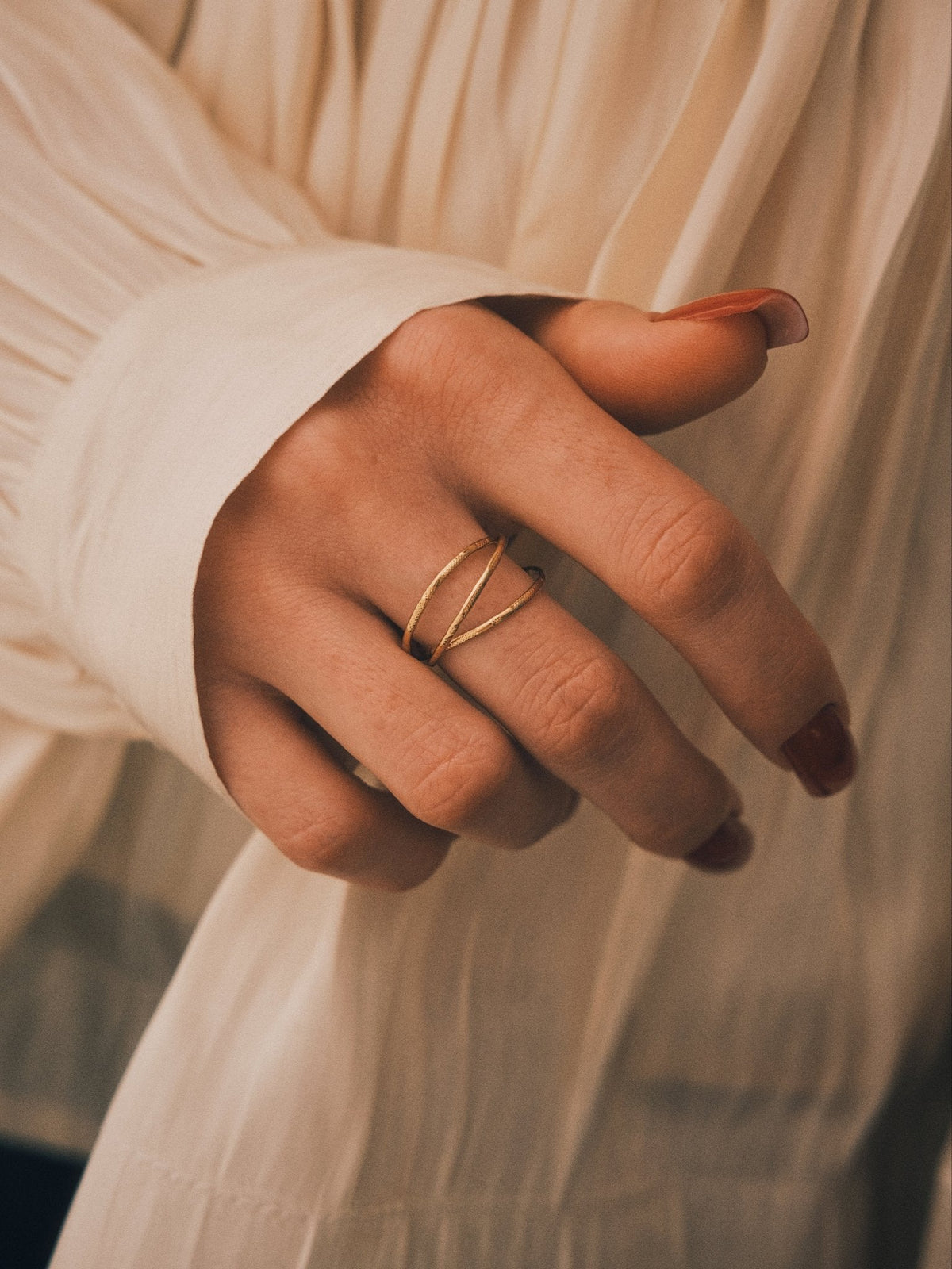 Eclipse Double Ring — Gold-Tone Ring, alternate view