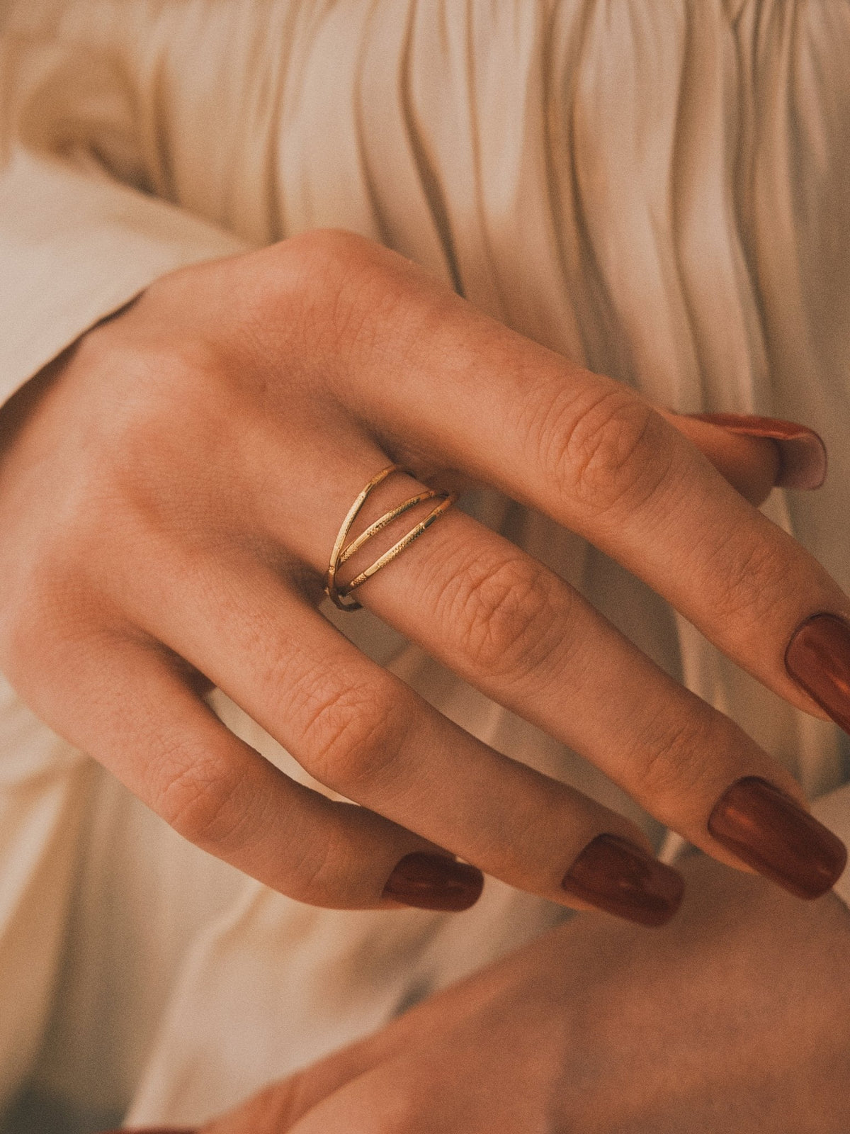 Eclipse Double Ring — Gold-Tone Ring, alternate view