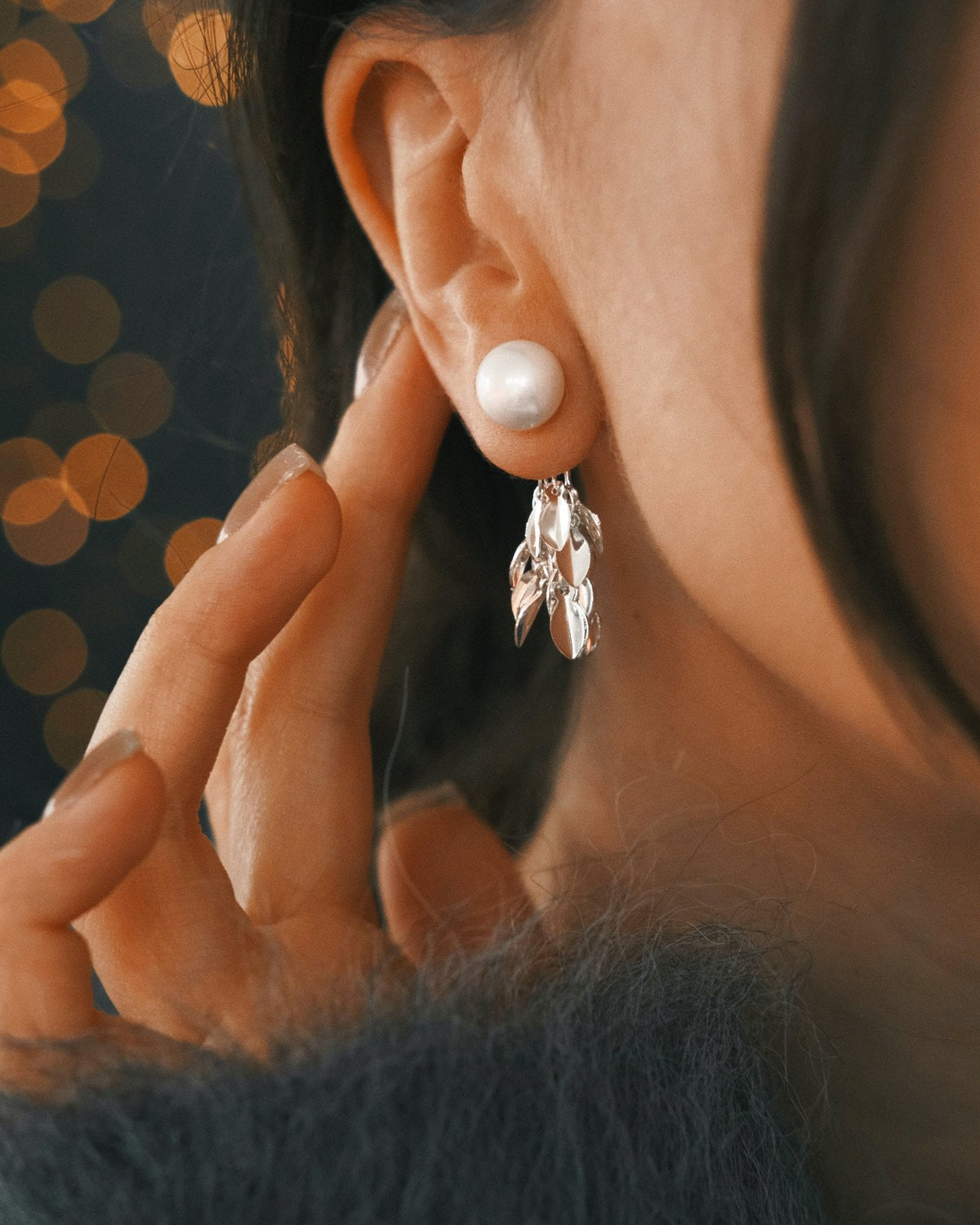 Pearl and Shard Drops — Gold-Tone Drop Earrings