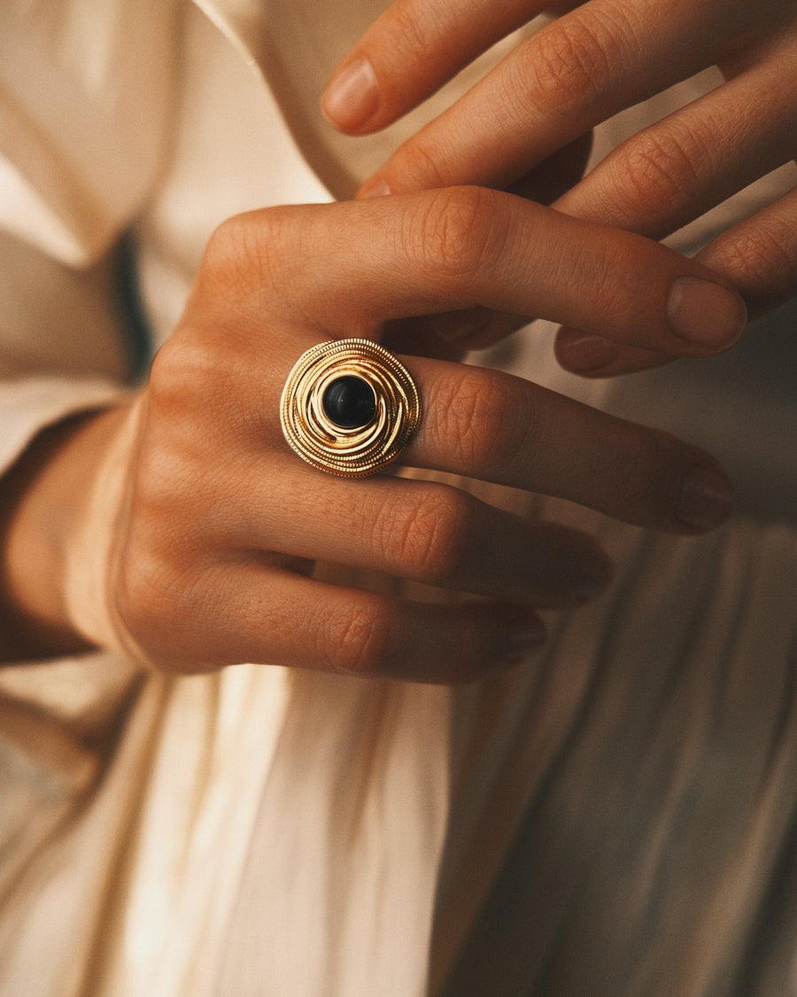 Night Disc Ring — Gold-Tone Ring