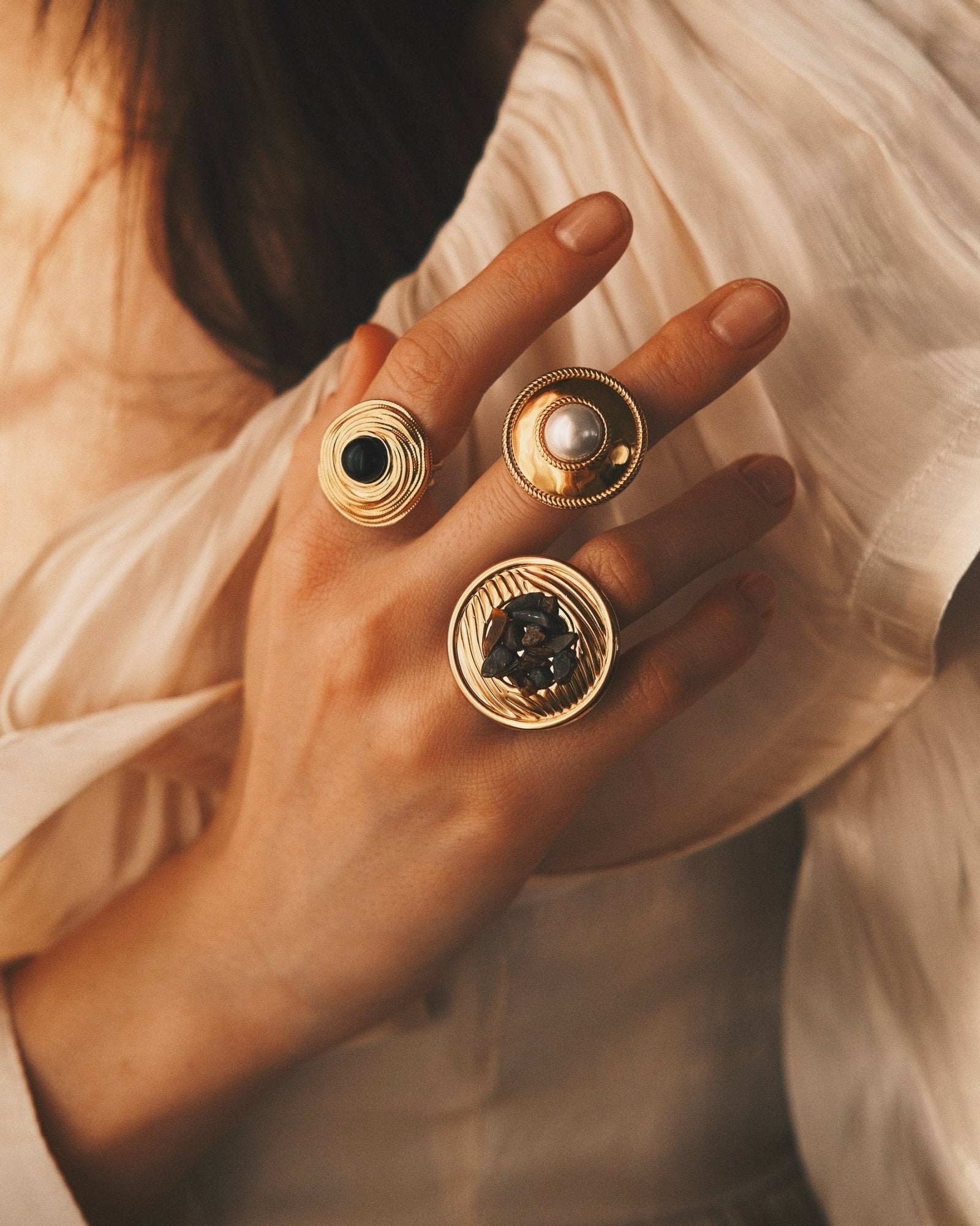 Pearl Orbit Ring — Gold-Tone Ring, alternate view