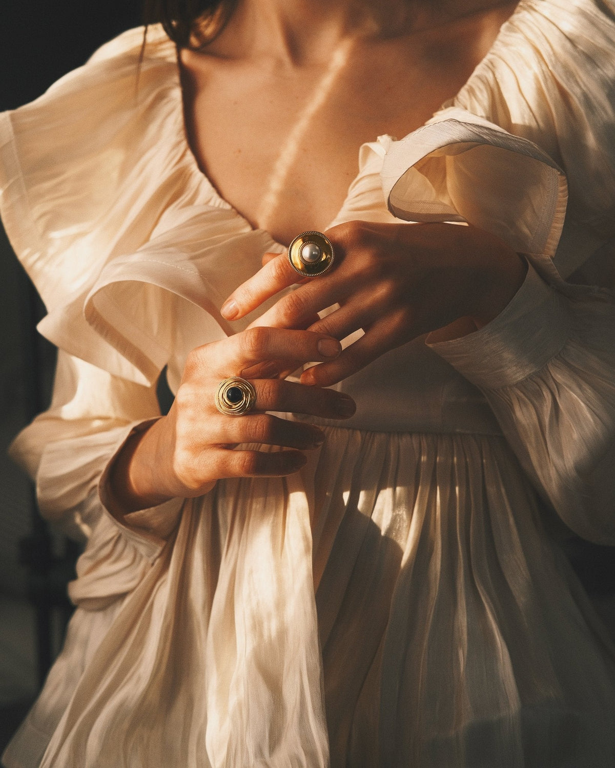 Pearl Orbit Ring — Gold-Tone Ring, alternate view