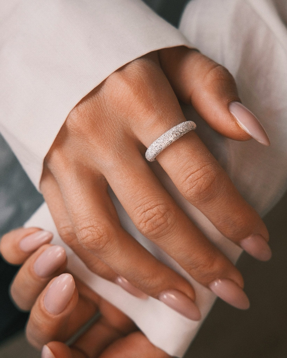 Hoarfrost Band — Sterling Silver Ring, alternate view