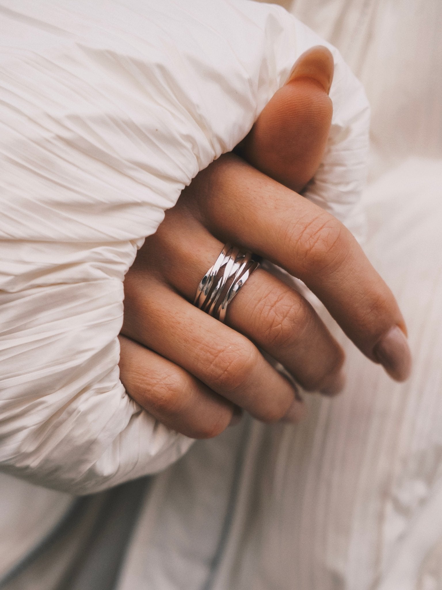 Wound Wire Ring — Sterling Silver Ring, alternate view