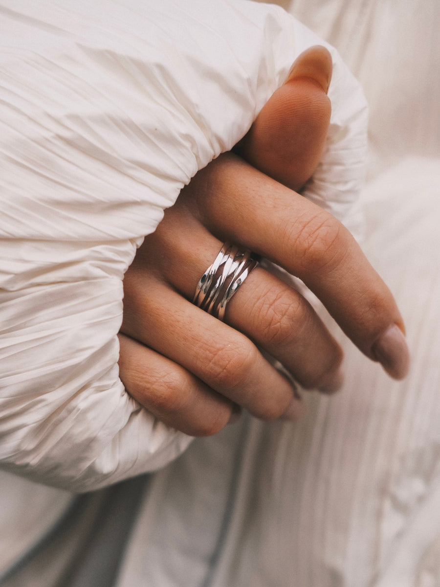 Wound Wire Ring — Sterling Silver Ring, alternate view