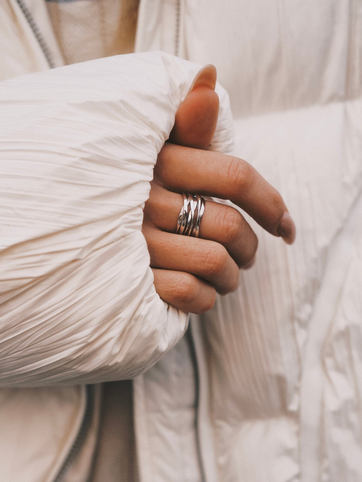 Wound Wire Ring — Sterling Silver Ring, alternate view