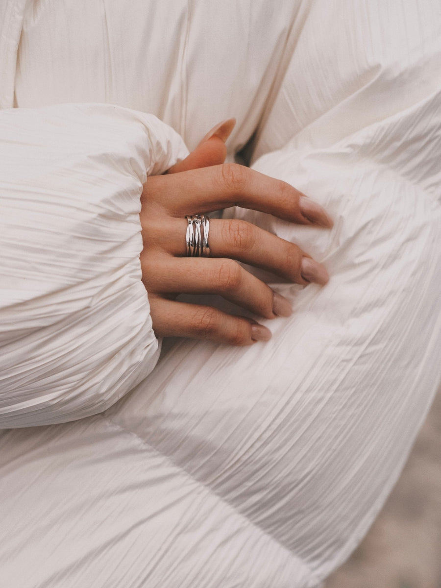 Wound Wire Ring — Sterling Silver Ring, alternate view