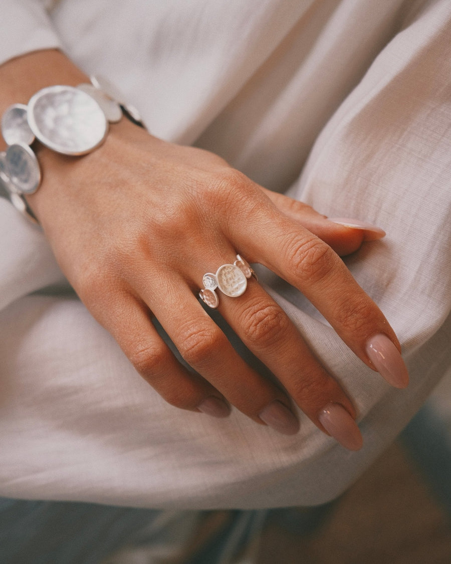 Satin Disc Ring — Silver-Tone Ring