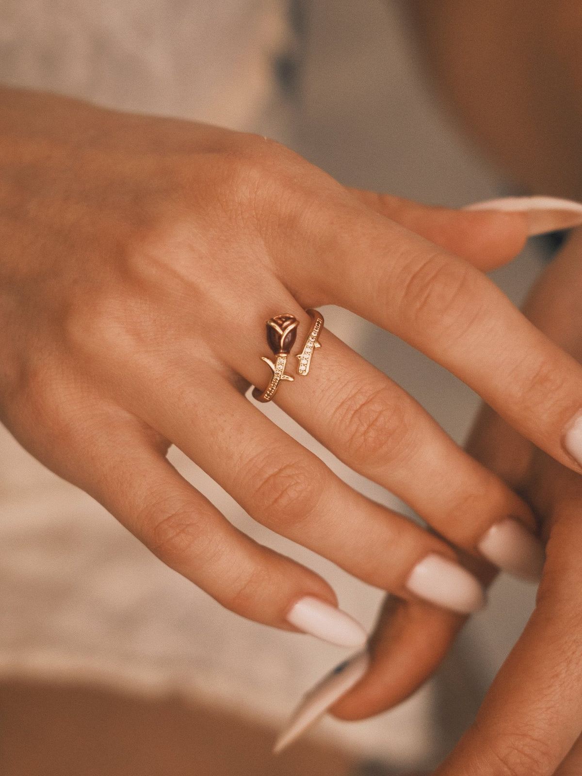 Thorned Rose Ring — Gold-Tone Ring, alternate view