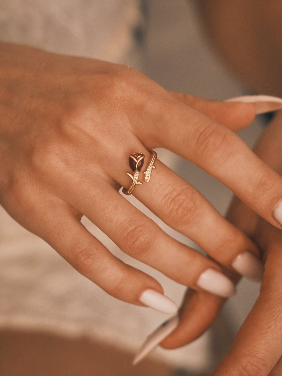 Thorned Rose Ring — Gold-Tone Ring, alternate view