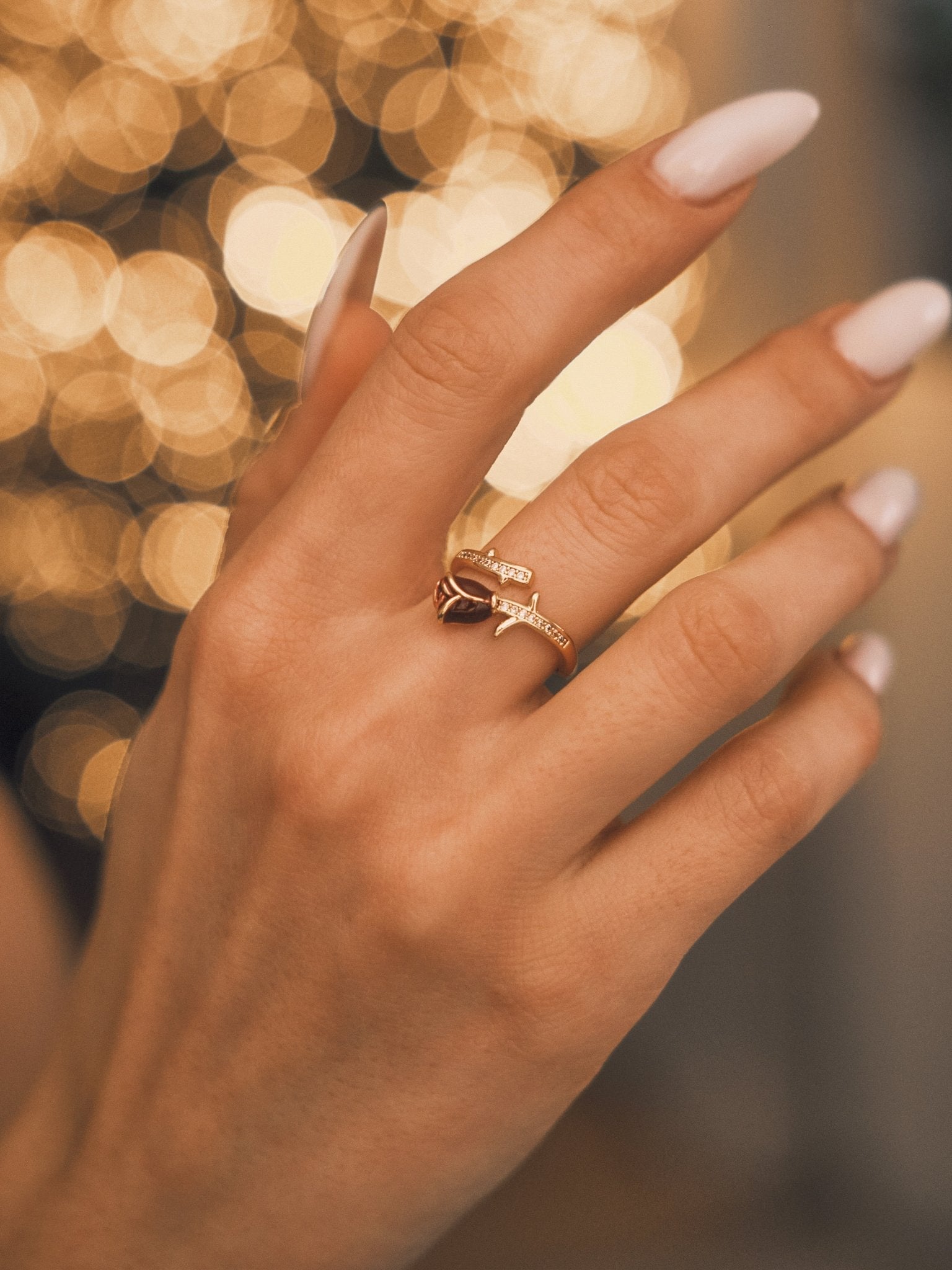 Thorned Rose Ring — Gold-Tone Ring