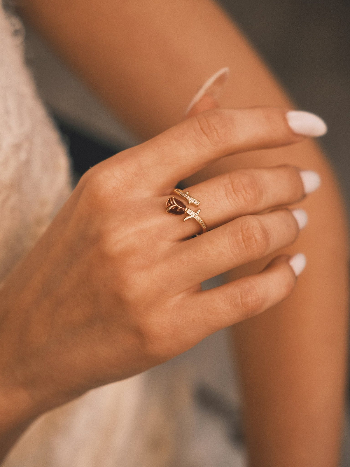 Thorned Rose Ring — Gold-Tone Ring, alternate view
