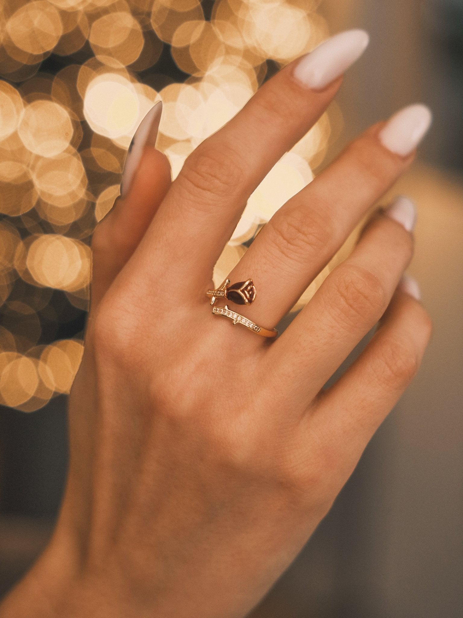 Thorned Rose Ring — Gold-Tone Ring, alternate view