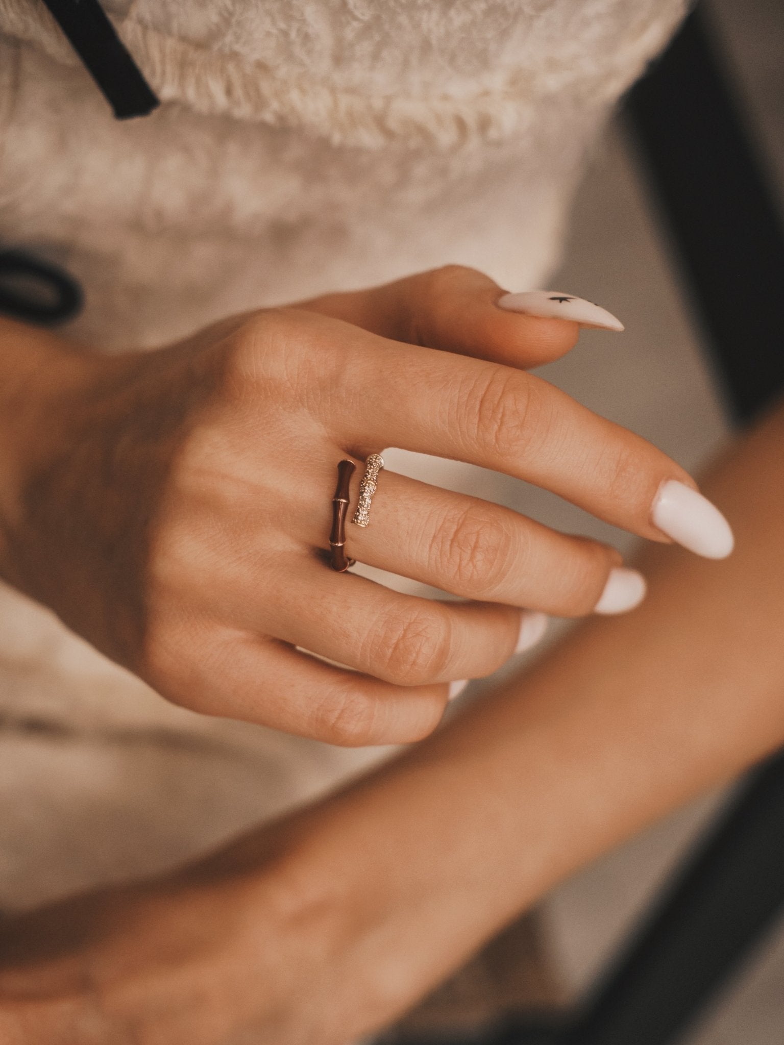 Bamboo Burgundy Band — Gold-Tone Ring, alternate view
