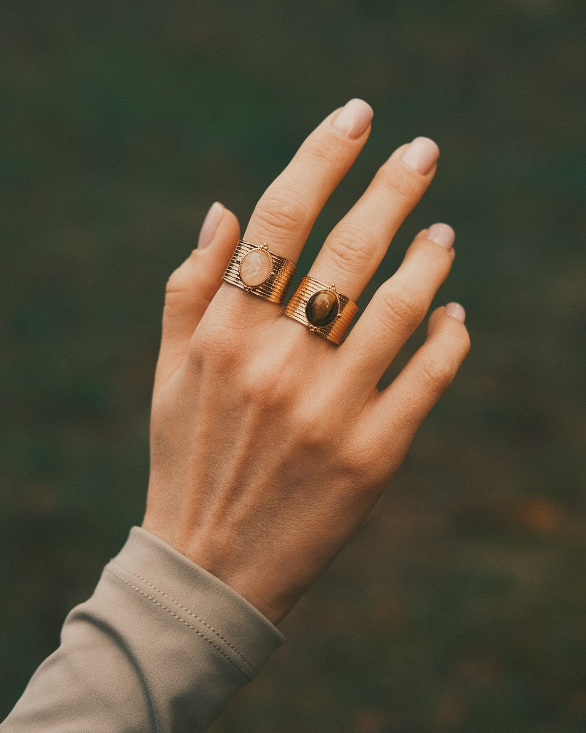 Fluted Cabochon Ring — Gold-Tone Ring
