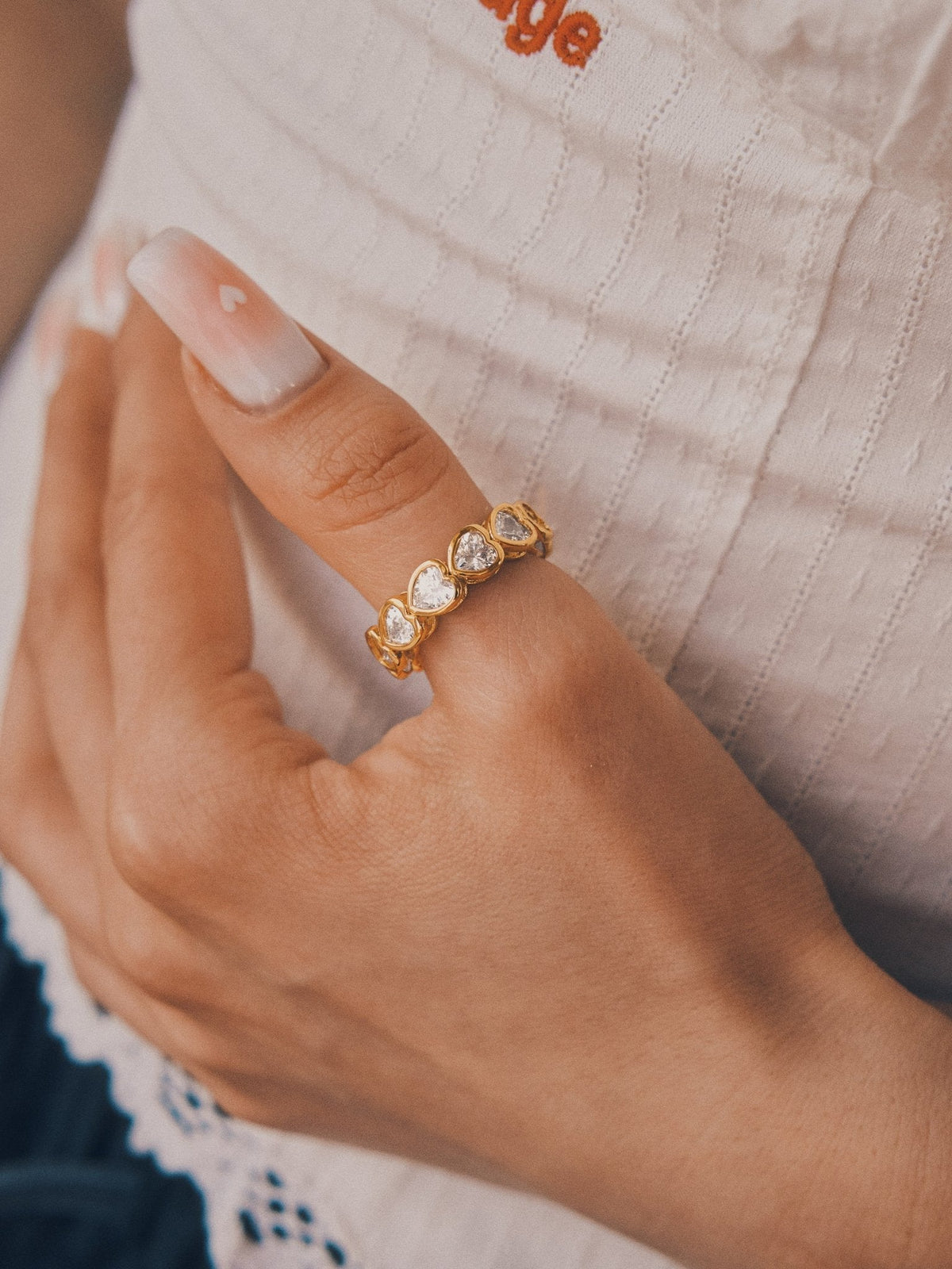 Heart Eternity Band — Gold-Tone Ring, alternate view