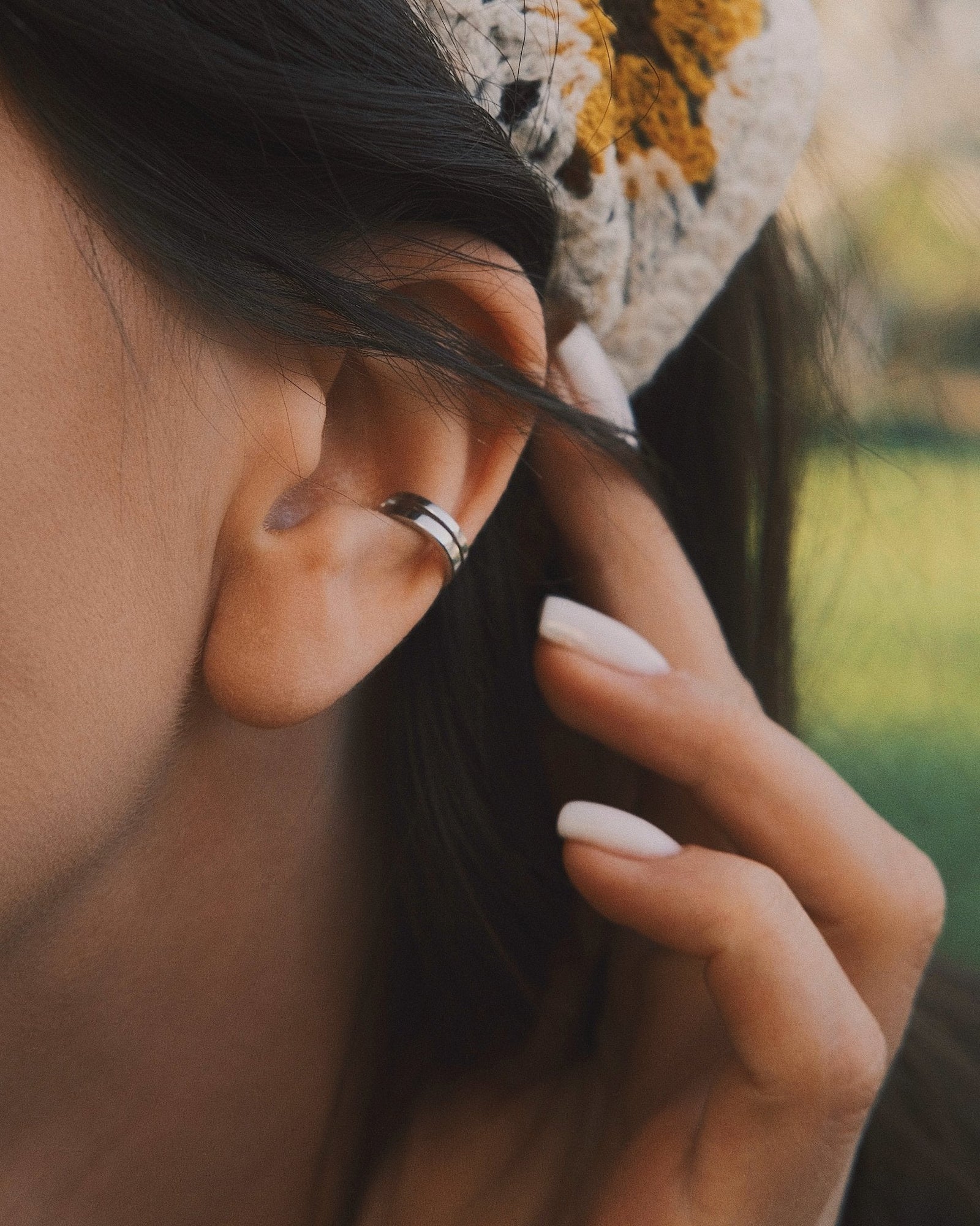 Double Line Ear Cuff — Sterling Silver Ear Cuff, alternate view