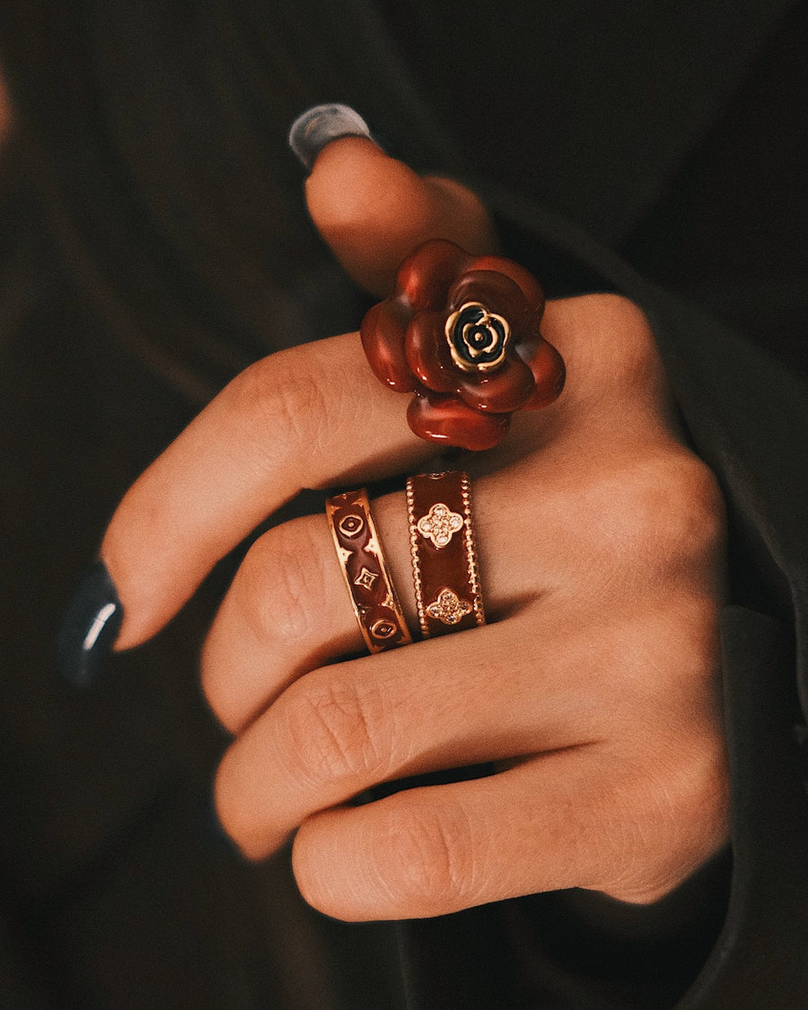 Wine Rose Ring — Gold-Tone Ring, alternate view