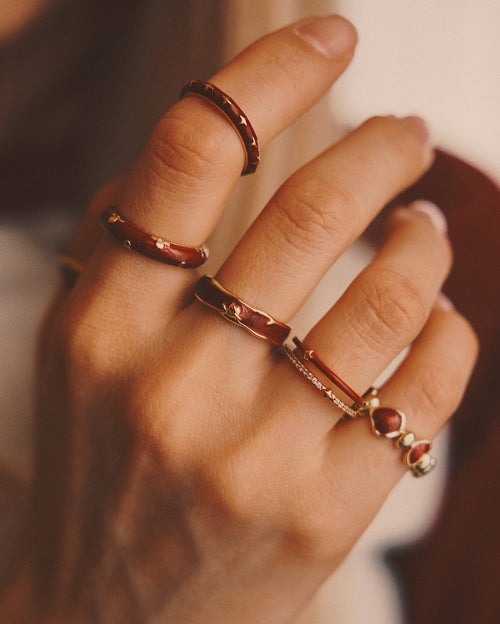 Cherry Pavé Band — Gold-Tone Ring, alternate view