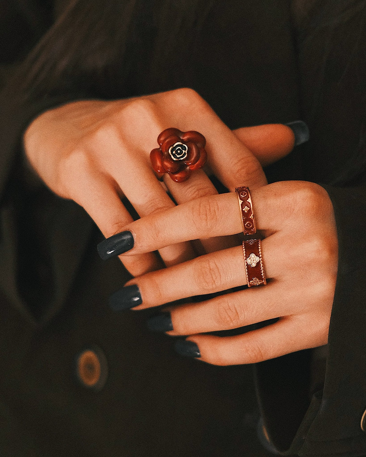 Wine Rose Ring — Gold-Tone Ring, alternate view