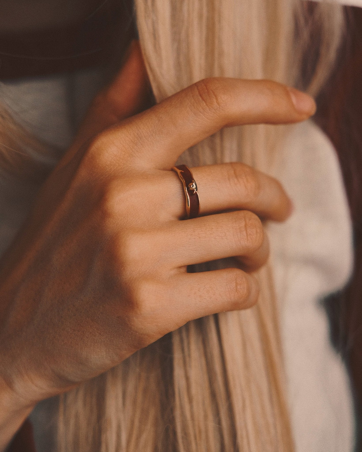 Cherry Spark Band — Gold-Tone Ring