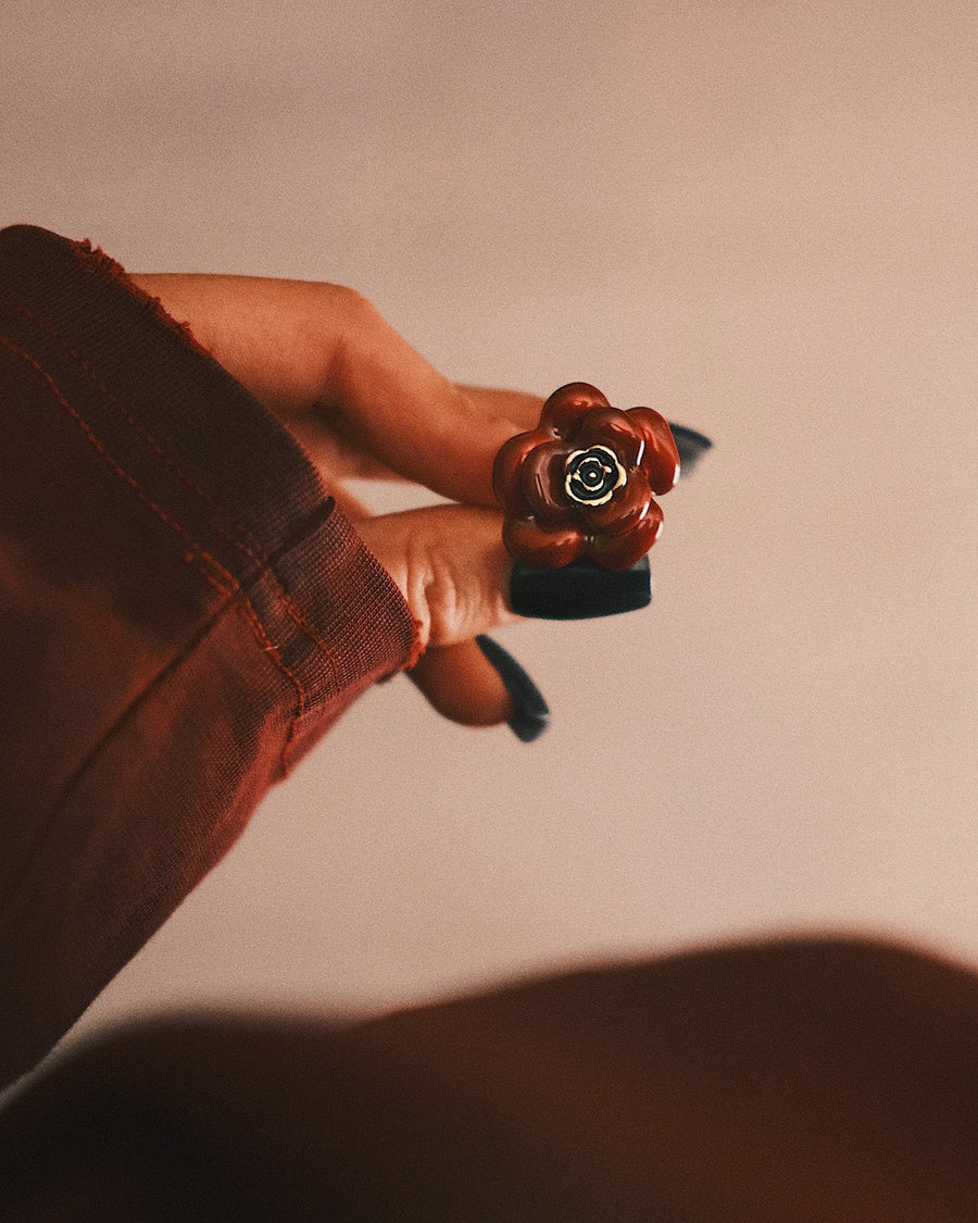 Wine Rose Ring — Gold-Tone Ring, alternate view