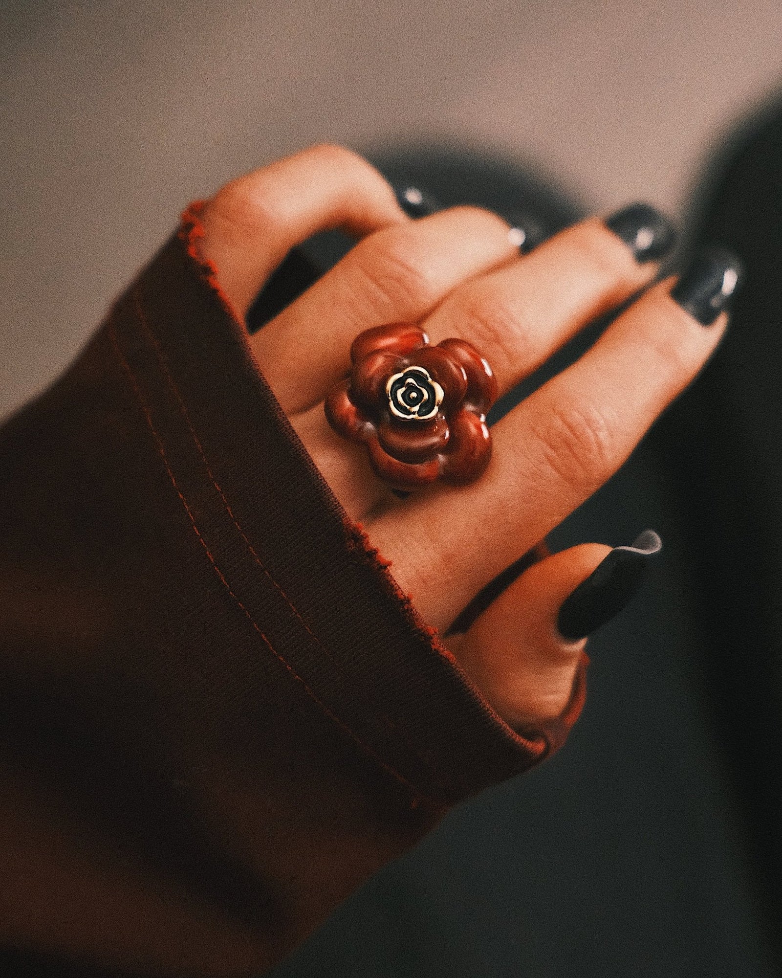 Wine Rose Ring — Gold-Tone Ring