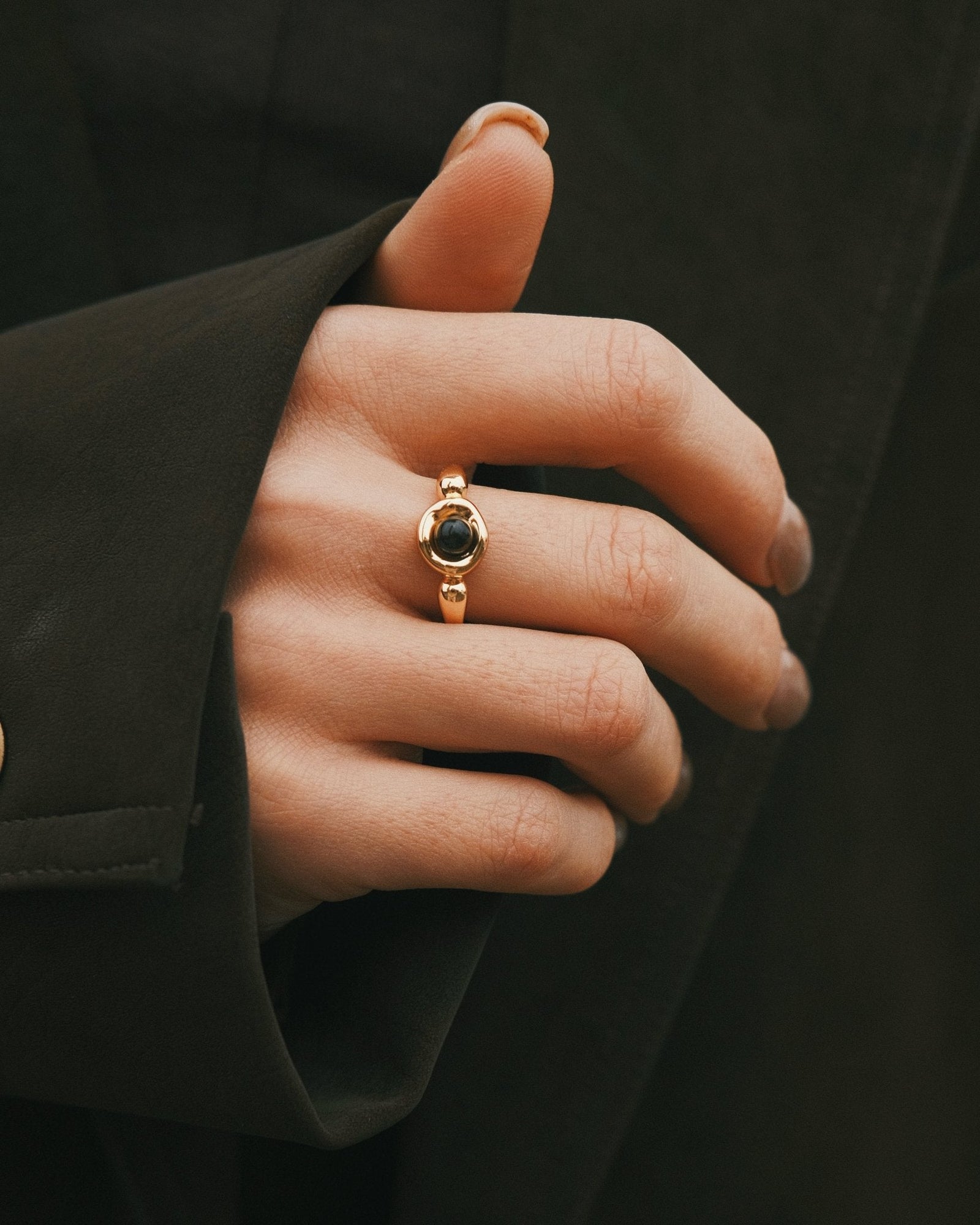 Sun Amulet Signet — Gold-Tone Signet Ring, alternate view