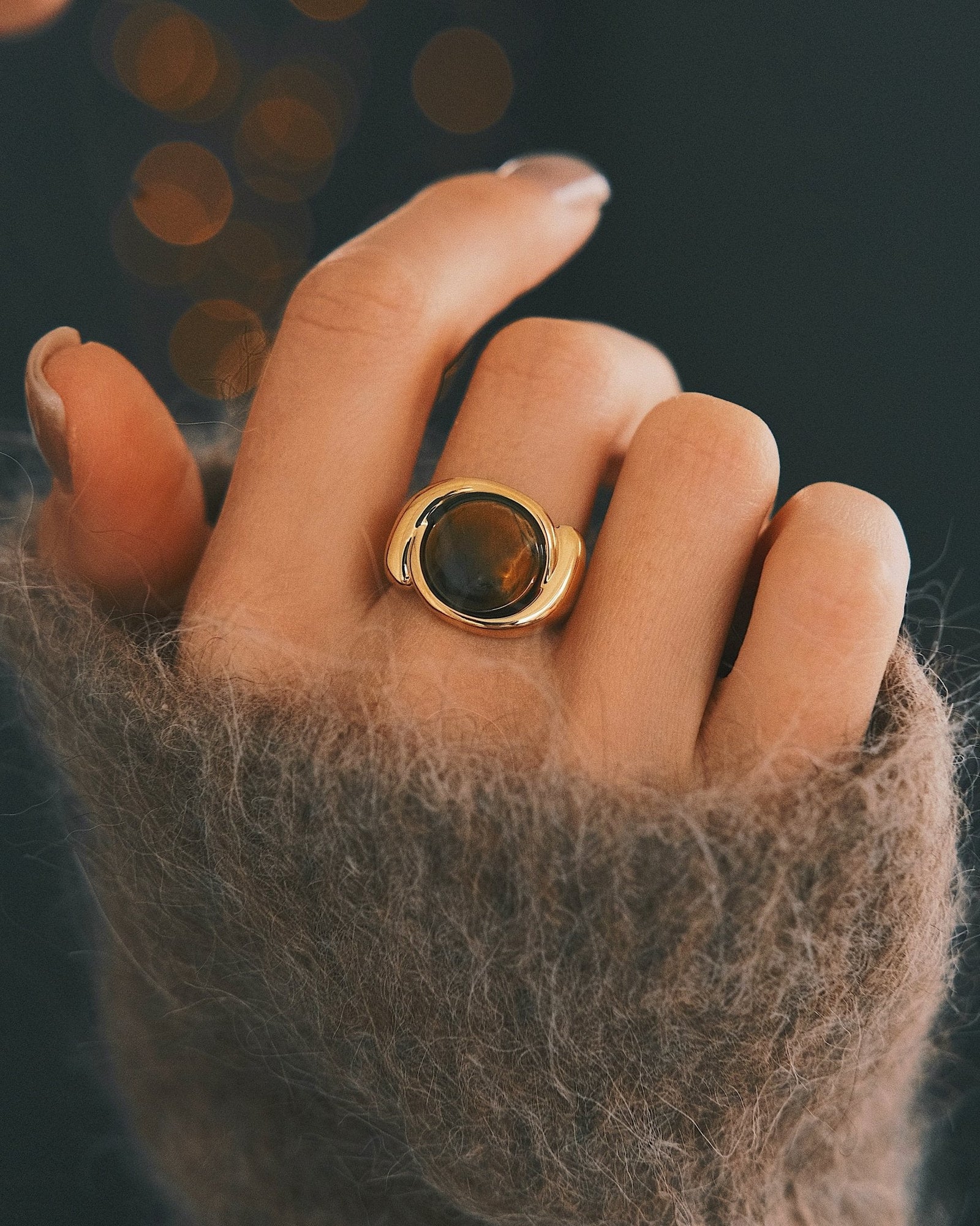 Sun Amulet Ring — Gold-Tone Ring, alternate view