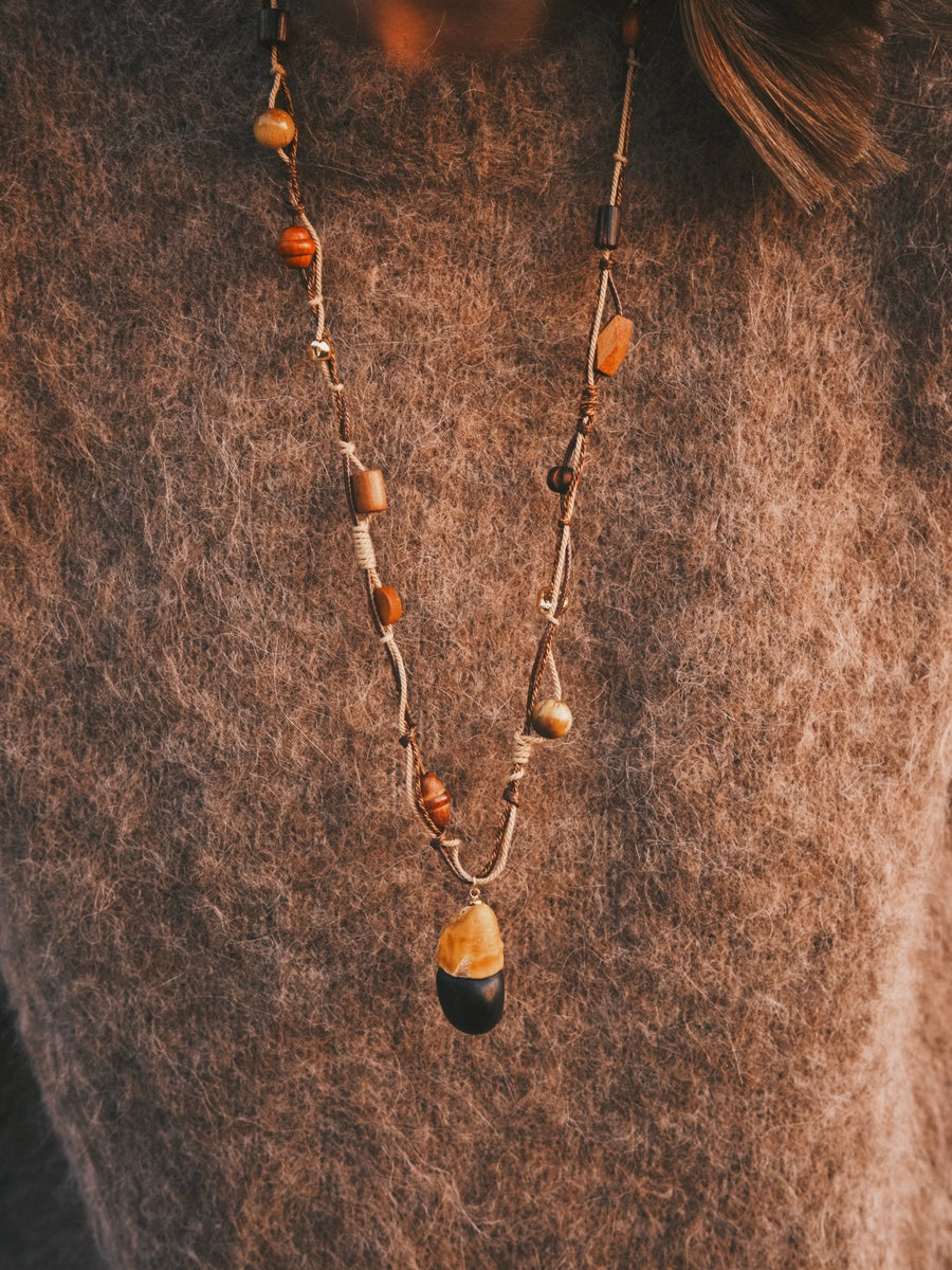 Tiger’s Eye Cord Necklace — Gold-Tone Necklace, alternate view
