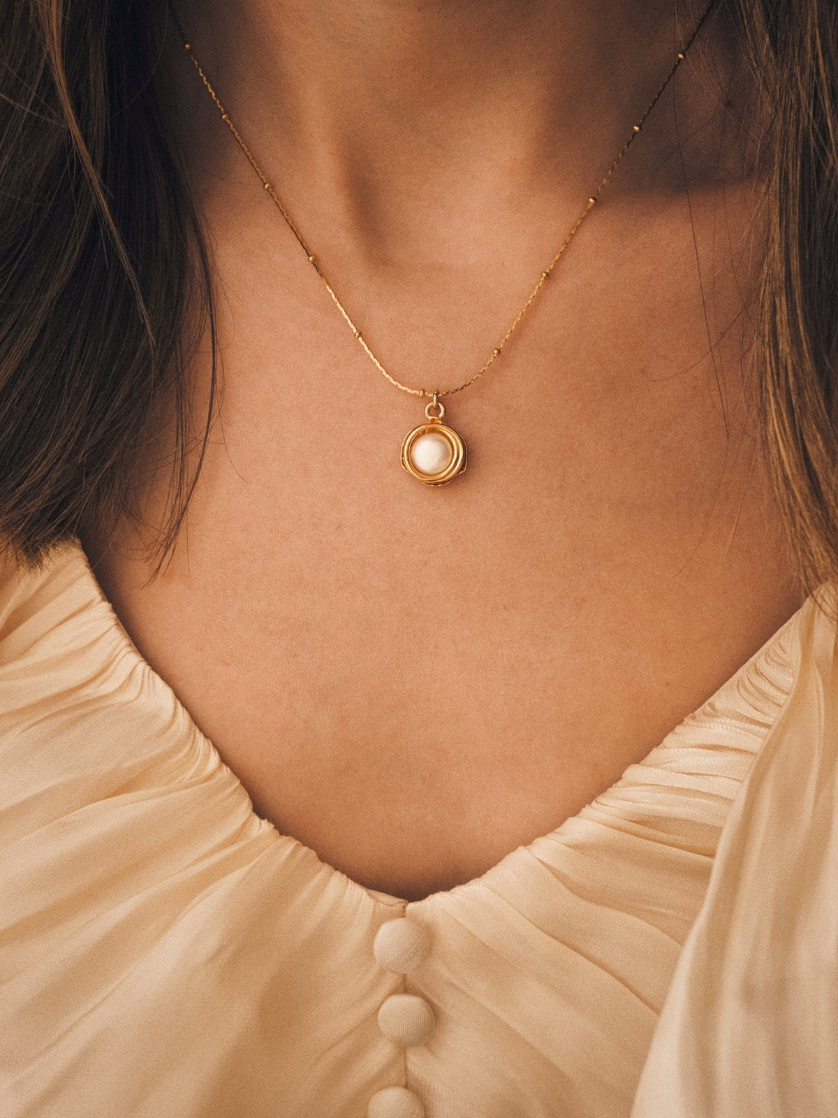 Coiled Pearl Pendant — Gold-Tone Pendant Necklace, alternate view
