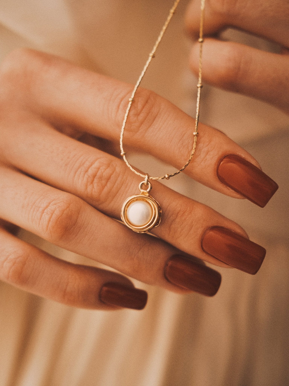 Coiled Pearl Pendant — Gold-Tone Pendant Necklace, alternate view