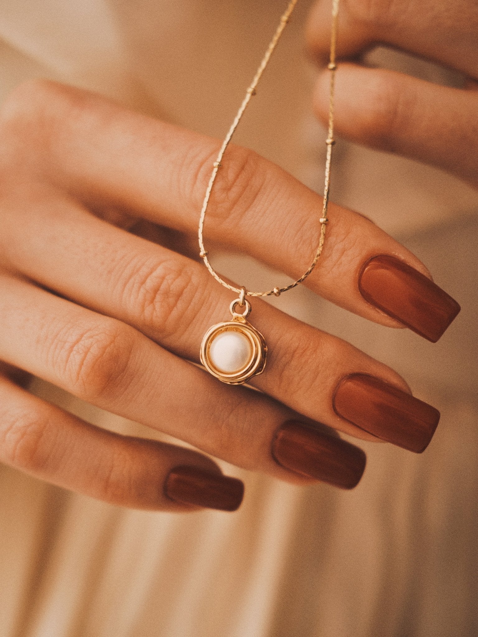 Coiled Pearl Pendant — Gold-Tone Pendant Necklace, alternate view
