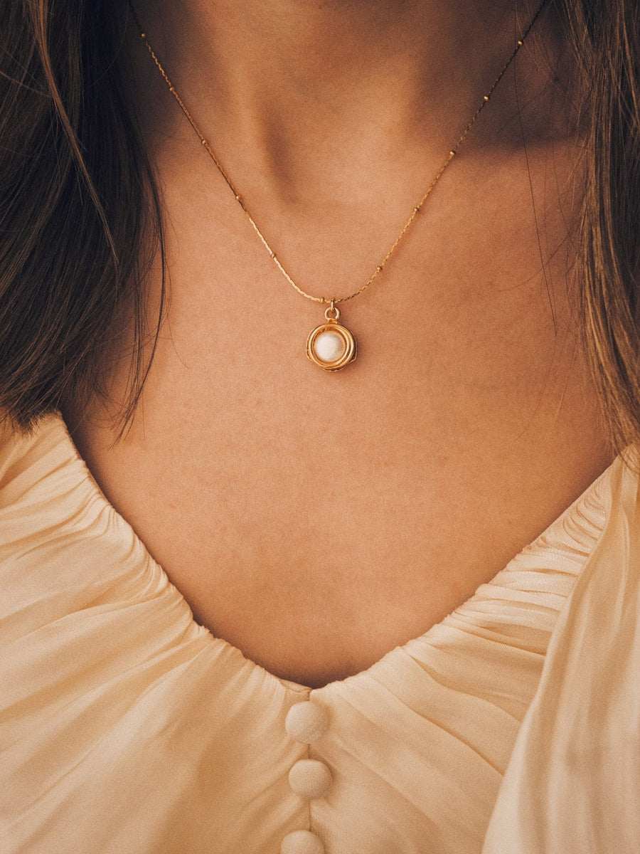 Coiled Pearl Pendant — Gold-Tone Pendant Necklace, alternate view